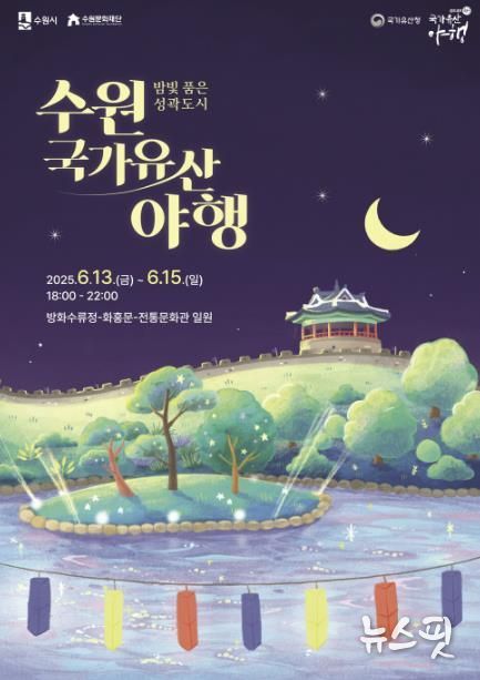밤빛 품은 성곽도시, 2025 수원 국가유산 야행(夜行) 홍보물.