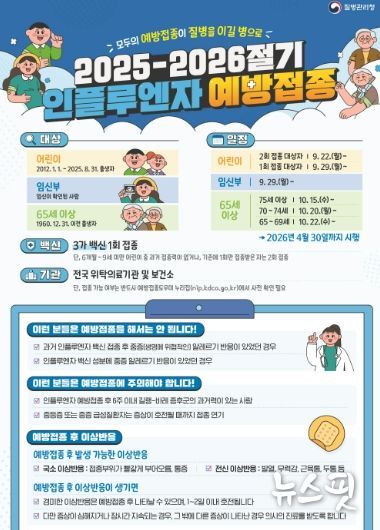 2025-2026절기 인플루엔자 예방접종 안내문
