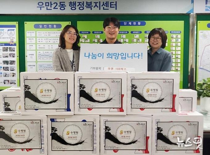 수원시 팔달구 수병원, 라면 100박스 후원으로 따뜻한 추석 명절 나눔