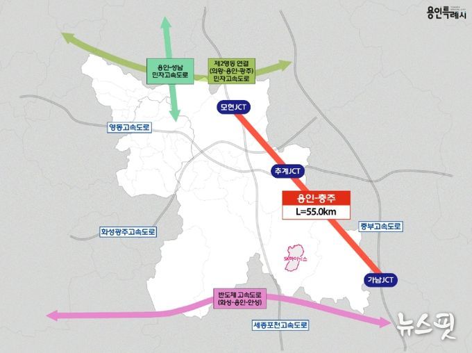 ‘용인~충주 민자고속도로’ 위치도.(용인시 제공)