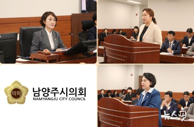 윗줄 왼쪽부터 시계방향으로 : 이경숙 위원장, 전혜연 의원, 박윤옥 의원