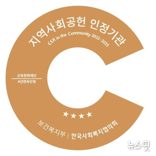 군포문화재단, 지역사회공헌 인정제 4년 연속 선정...지역상생 모범 보여