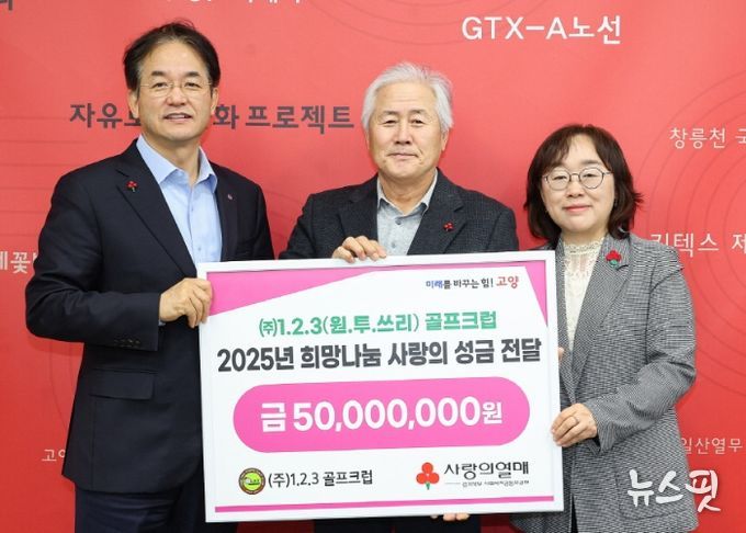 1.2.3(원투쓰리) 골프클럽 ‘사랑의 성금 전달식’기념촬영