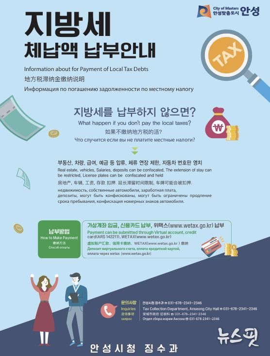 안성시, 외국인 지방세 체납자에 '외국인 전용보험' 압류 추진