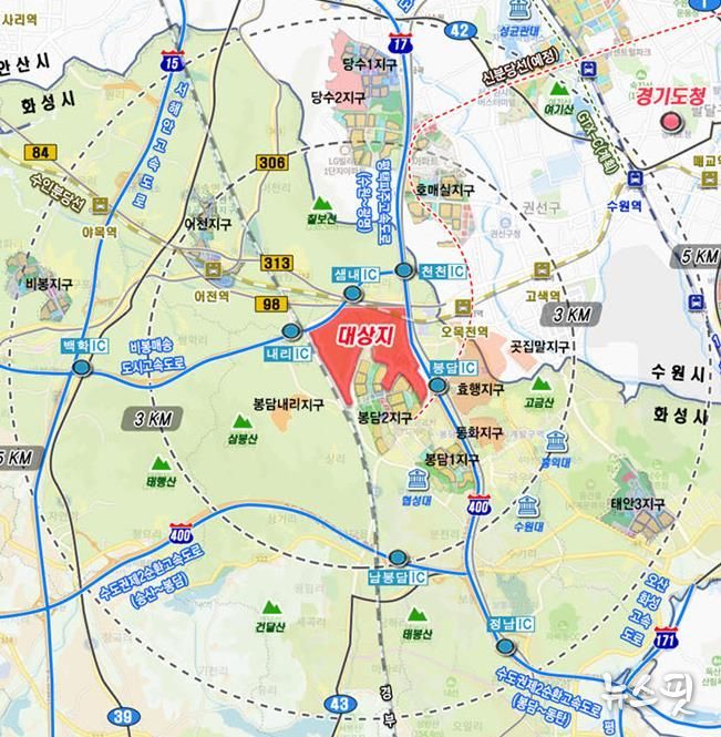 봉담3공공주택지구 위치도.(화성시 제공)