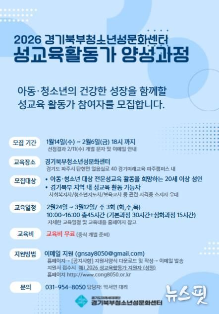 2026 경기북부청소년성문화센터 성교육활동가 양성과정