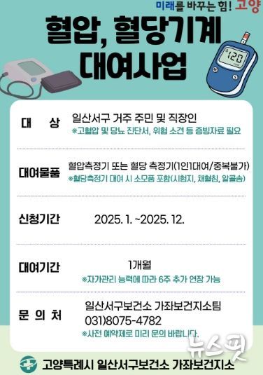 ‘혈압·혈당계 대여사업’ 안내문