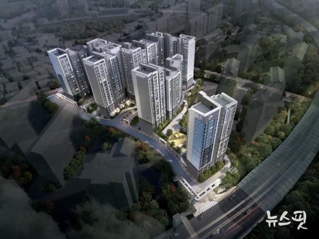 리모델링 사업계획이 최종 승인된 '수지뜨리에체 아파트' 조감도.(용인시 제공)