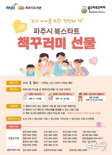 파주시 도서관, 영유아 가족을 위한 ‘북스타트’ 시작