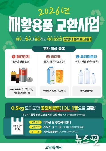 고양시 재활용품 교환사업 홍보문