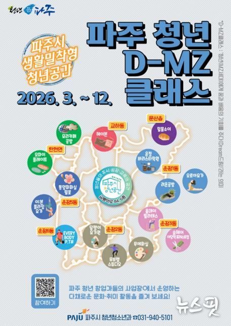 2026 생활밀착형 청년공간, '파주 청년 디-엠지(D-MZ)클래스' 참여자 모집