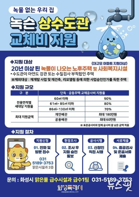 녹물 없는 우리집 수도관 개량지원 사업 홍보 포스터