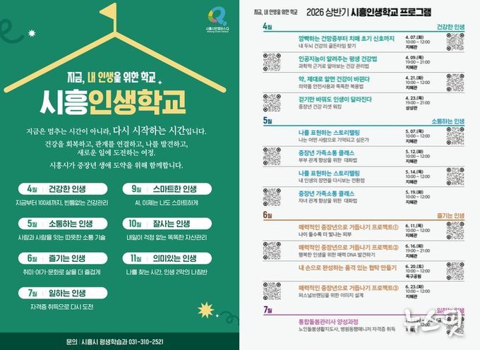 중장년 생애 도약 ‘시흥인생학교’로 시작한다